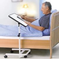 Vorschau: REHAFORUM MEDICAL Betttisch, Weiß höhenverstellbar mit 4 Räder und Feststellbremse