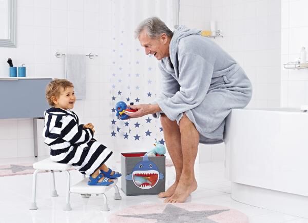 RIDDER Zweistufenschemel Sam, weiß, PE / Aluminium, Belastbarkeit 150 kg