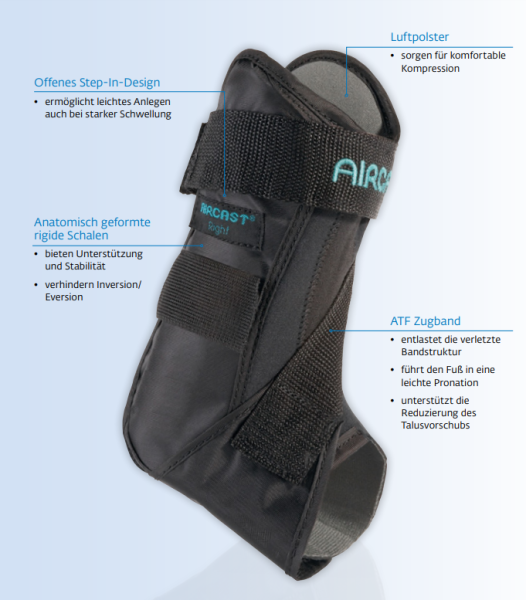 DJO Global AIRCAST® Airgo™ Sprunggelenkorthese zur Stabilisierung des Sprunggelenks mit Luftpolster