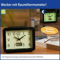 Vorschau: Deeel Captain Clever Wecker leuchtend mit Temperaturanzeige in rechteckiger Form