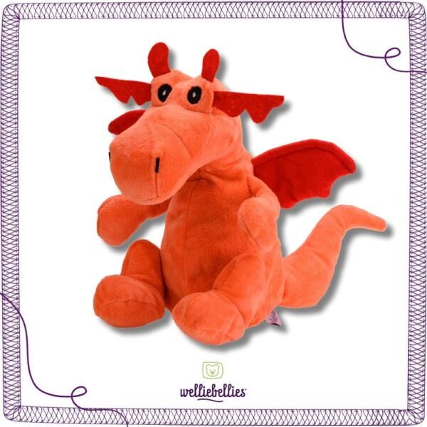 welliebellies® "Drache groß" Wärmekuscheltier mit Bio-Hirse-Füllung, spendet bis zu 90 min Wärme