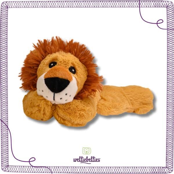 welliebellies® "Löwe groß" Wärmekuscheltier mit Bio-Hirse-Füllung, spendet bis zu 90 min Wärme