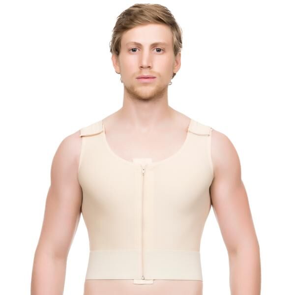TRICONmed ISAVELA postoperative Herren Gynäkomastie Kompressions-Weste kurz mit Reißverschluss