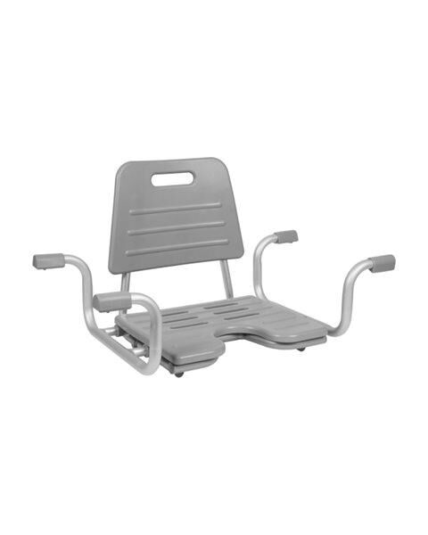 Mobilex Badewannen-Einhängesitz grau mit weichem PU-Sitz, Tragkraft 150 kg