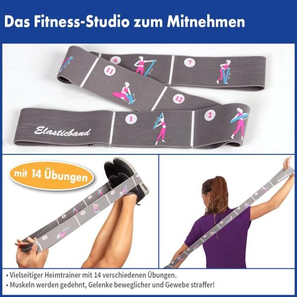 Vital Comfort Elastikband Theraband - Effektiver Heimtrainer mit vielen Einsatzmöglichkeiten