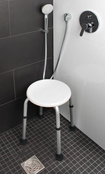 Vital Comfort Aluminium Duschhocker höhenverstellbar mit rutschfesten Gummifüßen