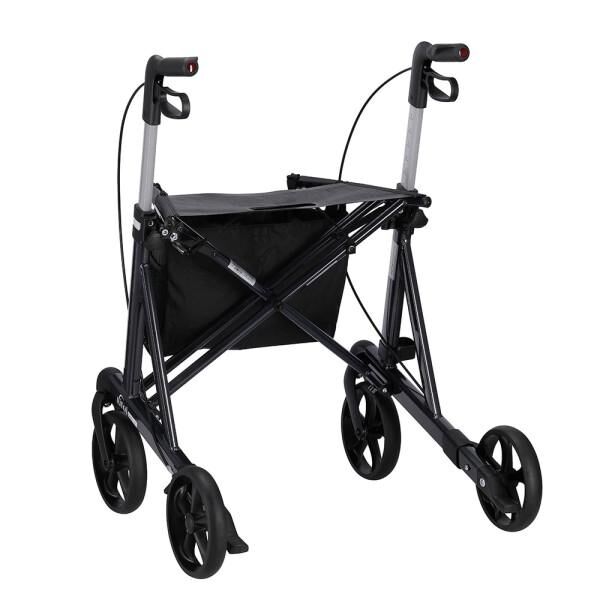 RUSSKA Vital Plus XL Rollator mit weichen Rädern, Sitzhöhe 62, Belastbarkeit: 200 kg