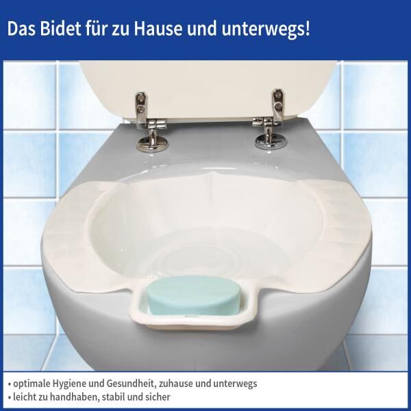 Vital Comfort Bidet-Einsatz mit Seifenschale einfach auf der WC-Schüssel platzieren