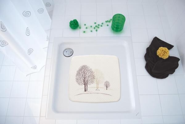 RIDDER Duscheinlage Park aus 100% TPE in Braun - 54 x 54 cm mit Saugnäpfen