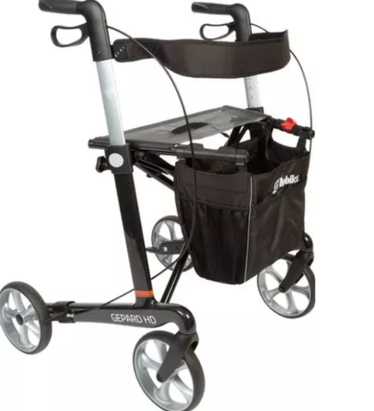 Mobilex Gepard HD Carbon-Rollator mit hoher Belastbarkeit, Feststellbremse u. faltbar