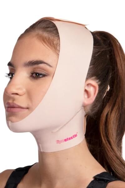 LIPOELASTIC FM02 Gesichtsbandage nach Operationen mit Klettverschluss im Nacken und am Kopf
