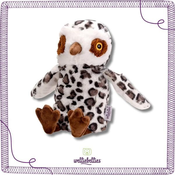 welliebellies® "Eule groß" Wärmekuscheltier mit Bio-Hirse-Füllung, spendet bis zu 90 min Wärme