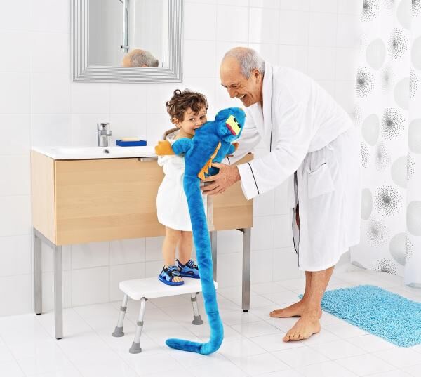 RIDDER Bad-Schemel Sam, weiß, höhenverstellbar, Belastbarkeit 150 kg