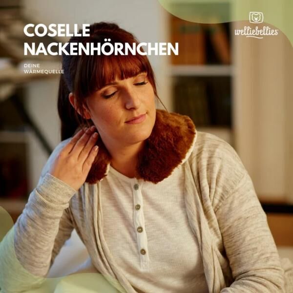 COSELLE Nackenhörnchen, Bio-Hirse Füllung, bei Verspannungen im Hals- und Nackenbereich, bis zu 90 m