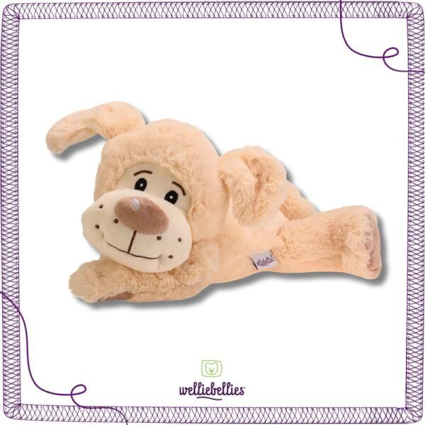 welliebellies® "Hund groß" Wärmekuscheltier mit Bio-Hirse-Füllung, spendet bis zu 90 min Wärme