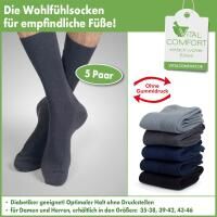 Vorschau: Vital Comfort 5 Paar Wohlfühlsocken unisex, atmungsaktiv, hautverträglich u. Spitze gekettelt