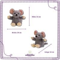 Vorschau: welliebellies® "Maus groß" Wärmekuscheltier mit Bio-Hirse-Füllung, spendet bis zu 90 min Wärme