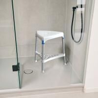 Vorschau: Russka laguna Eck-Duschhocker, mit Ablage, Belastbarkeit 150 kg, scharz o. weiß