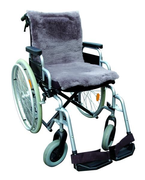 Pellis Rollstuhlauflage grau aus Schaffell