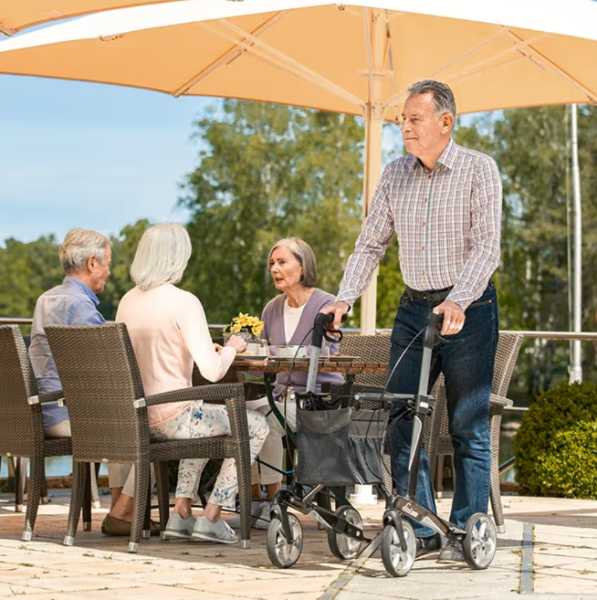 RUSSKA Vital Plus Carbon-Rollator mit weichen Rädern, versch. Sitzhöhen und Farben