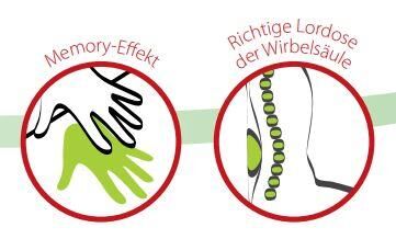ANTAR Lendenwirbelsäulen-Kissen mit Memory-Effekt in Schwarz, 33 x 22 x 7 cm