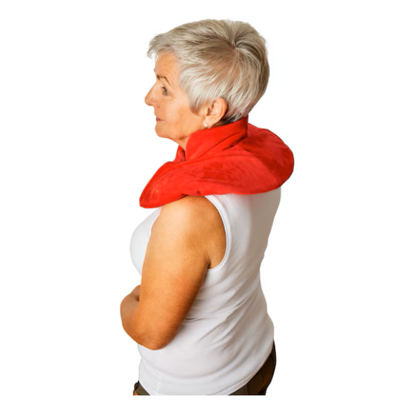 Vital Comfort Nacken-Wärmflasche mit breitem Trichter, Klettverschluss und Fleece-Bezug