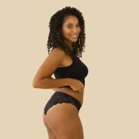 Vorschau: dais Periodenunterwäsche Brazilian Daily mit Spitze u. Einlage, für leichte Tage, 3er Bundle Schwarz