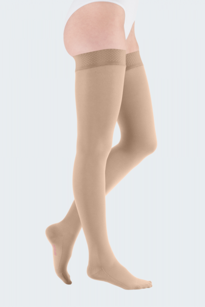 medi mediven comfort atmungsaktive Kompressionsstrümpfe, doppelt gestrickte Komfortsohle u. Lanolin