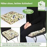 Vital Comfort Sitzerhöhung Vögel 38 x 38 x 7 cm begünstigt eine aufrechte Sitzhaltung