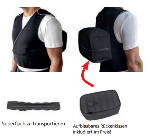 Nachtwaechter Anti-Schnarch-Weste 2.0 Unisex mit aufblasbarem Kissen verhindert Schnarchprobleme