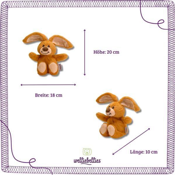 welliebellies® "Hase midi" Wärmekuscheltier mit Bio-Hirse-Füllung, spendet bis zu 90 min Wärme