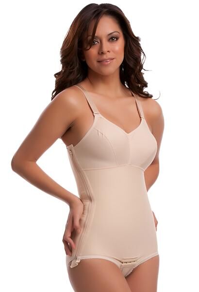 TRICONmed ISAVELA postoperativer Kompressions-Body mit BH, ohne Bein mit Schrittgurt