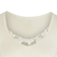 Vorschau: Moser Care Angora Damen Unterhemd naturweiß ohne Arm mit Spitze am Ausschnitt