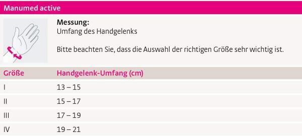 medi Manumed Active Aktiv-Handgelenkbandage mit Kompression, anpassbarer Schiene u. Gurtband