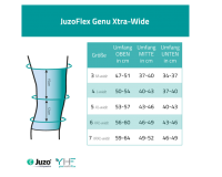 Vorschau: JuzoFlex Genu Xtra Wide Kniebandage stabilisiert u. entlastet das Kniegelenk mit Komfortzone