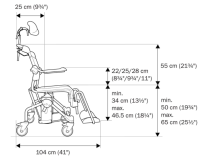 Vorschau: etac Swift Mobil Tilt-2 XL Dusch- und Toilettenrollstuhl mit Kippfunktion u. Kopfstützen