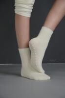 Vorschau: Moser Socken glatt mit Anti-Rutsch-Noppen mit 40 % Angora-Wolle