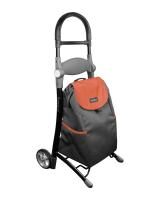 Mobilex Koala Einkaufstrolley mit Sitzfunktion in orange/grau aus reißfestem Nylon