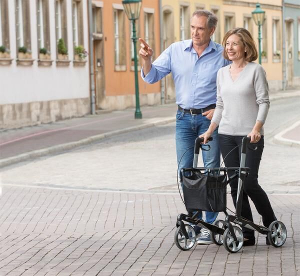 RUSSKA Vital Plus Carbon-Rollator mit weichen Rädern, versch. Sitzhöhen und Farben