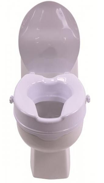 ANTAR Toilettensitzerhöhung 15 cm Höhe mit Deckel und Schließmechanismus, Belastbarkeit