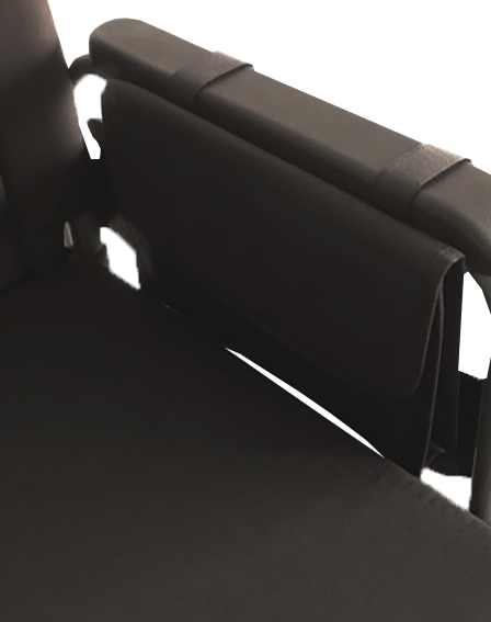 MORITZ REHA-HILFEN Rollstuhlarmlehnentasche flach 28 x 3 x 18 schwarz mit Klettverschluss