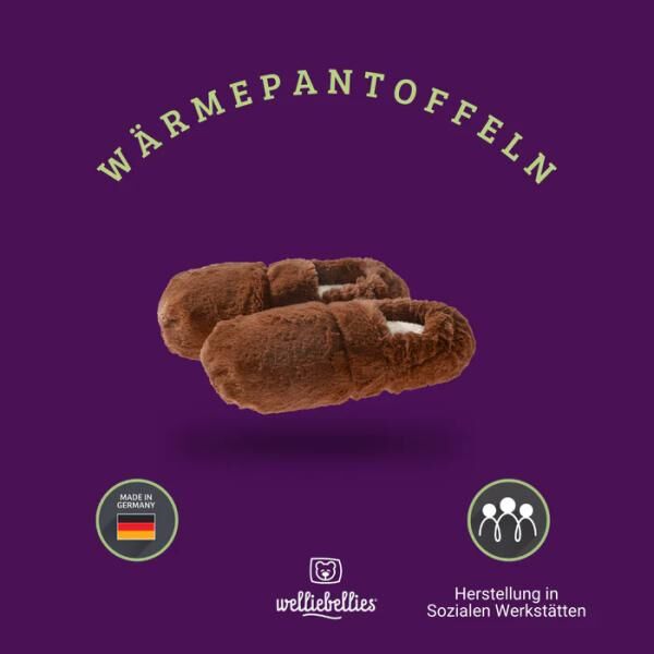 COSELLE Wärmepantoffel mit Bio-Hirse Füllung, spendet bis zu 90 min Wärme, versch. Größen