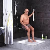 Vorschau: RIDDER Dusch-Klappsitz Zac, schwarz, 36 x 34 cm, Belastbarkeit 150 kg