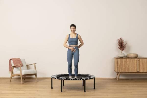 bellicon Trampolin Klassik mit Klappbeinen, 100 cm für Basisübungen, starke Seilringstärke