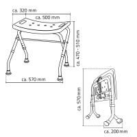 Vorschau: RIDDER Bad-Hocker Sam klapp- und höhenverstellbar, rutschhemmende Sitzfläche