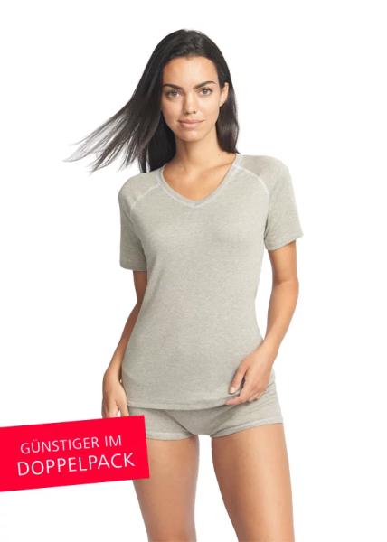 SILVER25 Kurzarmshirt Raglan im Doppelpack mit Silberfäden für Damen mit Neurodermitis