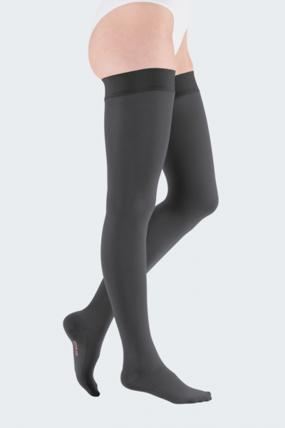 medi mediven comfort atmungsaktive Kompressionsstrümpfe, doppelt gestrickte Komfortsohle u. Lanolin