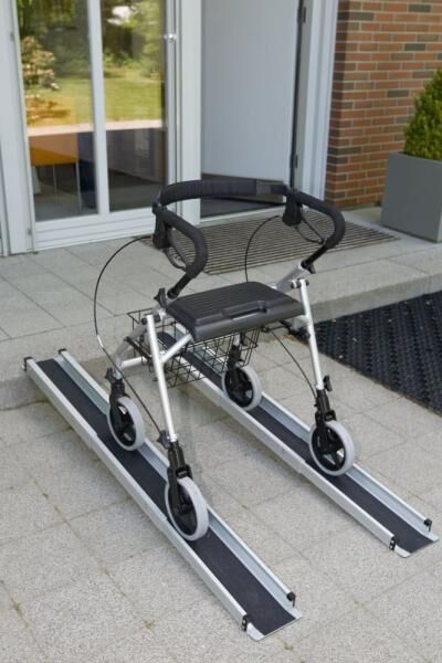 RUSSKA mobile Teleskop-Rampe, Länge bis max. 213 cm, inkl. Nylon-Tragetasche, belastbar 200 kg/Paar