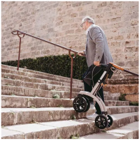 Vorschau: SALJOL AR62 Allround Aluminium Rollator mit Ankipphilfe, Sitzhöhe: 62 cm, zusammenklappbar