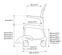 Vorschau: etac Clean Dusch- und Toilettenrollstuhl mit 2 arretierbaren Rädern in verschiedenen Ausführungen